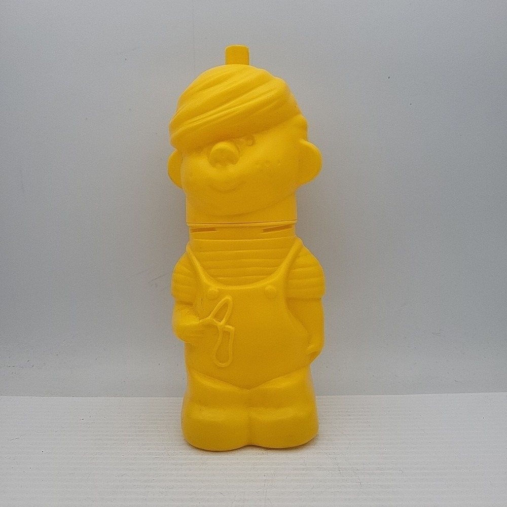 1995 Dairy Queen Dennis The Menace Drink Cup Yellow Plastic 2‎ Piece